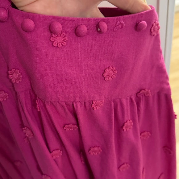 Farm Rio Fuchsia Linen Blend Midi Dress | M - Picture 9 of 16